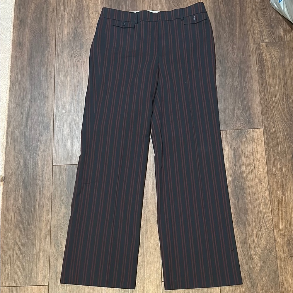 LOFT Blue and Red Trousers with Classic Straight Leg